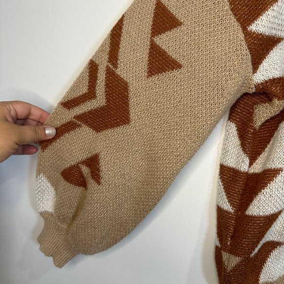 Geo Aztec Pattern Drop Shoulder Sweater 2XL - Picture 6 of 10